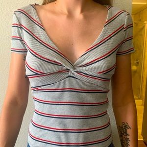 Gray striped shirt